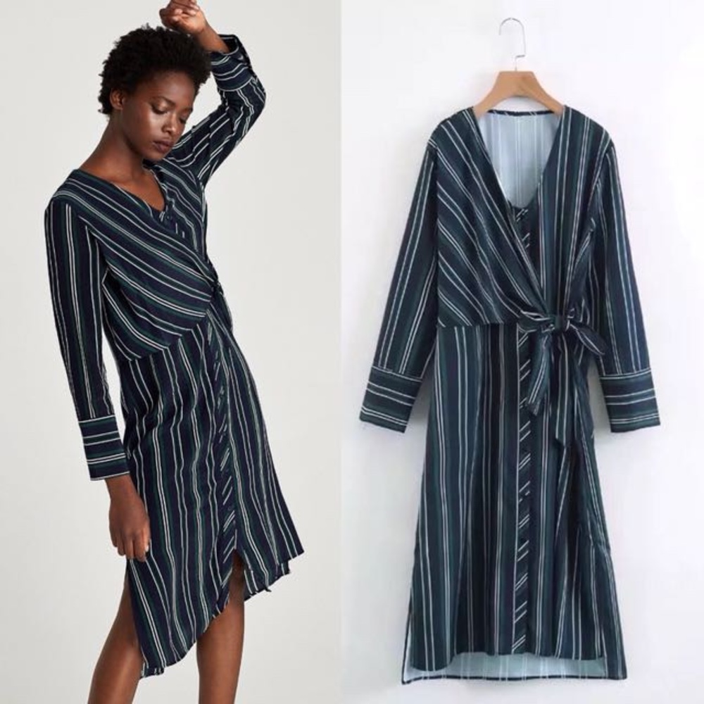 Zara striped shirt dress